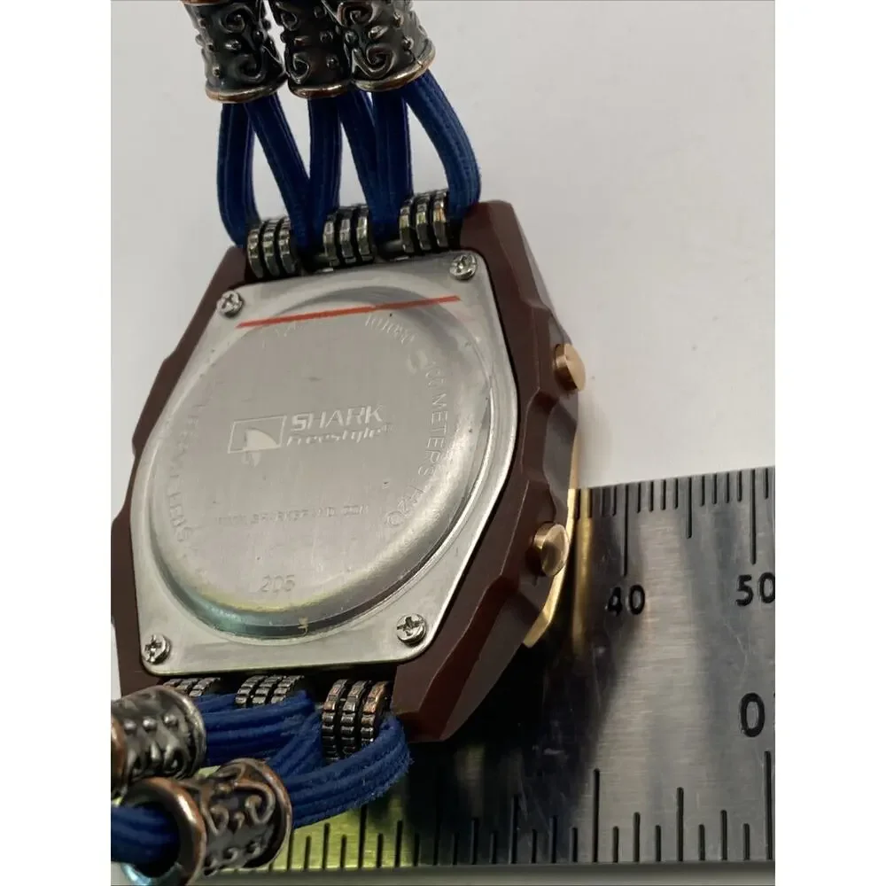 Freestyle Shark Rosegold Rhinestone Roped Band Surfing Watch New Battery